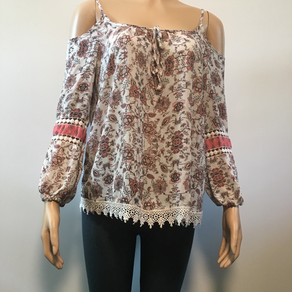 Penelope cold shoulder floral long sleeve size S - Picture 6 of 14